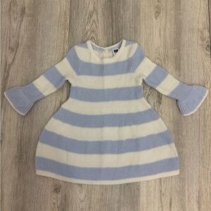 Janie And Jack Blue And White Striped Sweater Dress